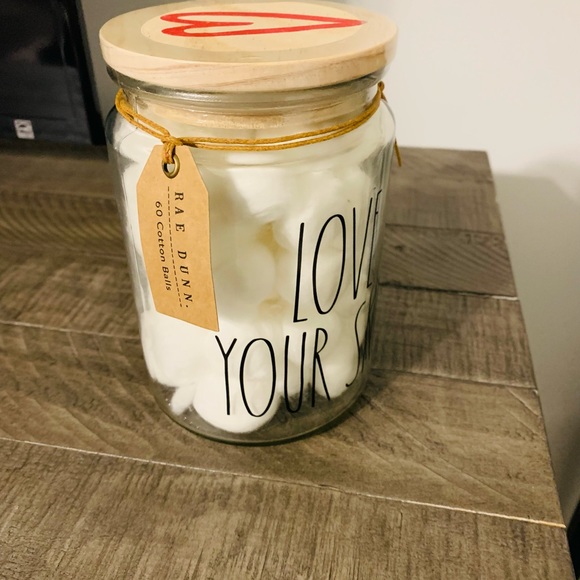 Rae Dunn Heart ❤️ Top Cotton-ball Jar - Picture 2 of 4